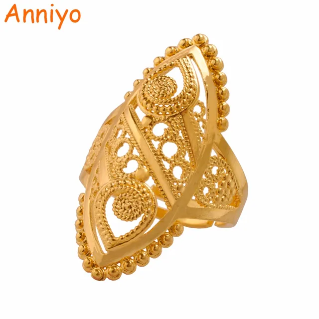 Anniyo Gold Color Ethiopian Wedding Ring Women Arab Middle East Anniyo Gold Color Ethiopian Wedding Ring Women Arab Middle East Dubai Bride S Jewelry African Gifts