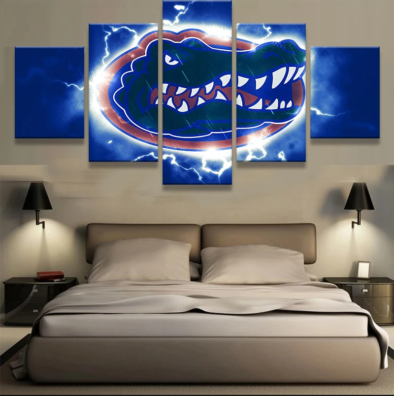 Florida Gator Wall Art online shop 5 panel florida gators sports logo oil painting home Florida Gator Wall Art online shop 5 panel florida gators sports logo oil painting home