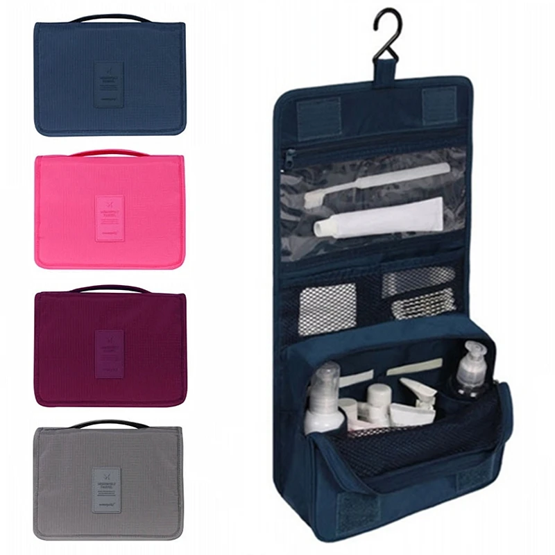 Waterproof Polyester Women Travel Cosmetic Bags High quality Hanging Toiletry Bag Makeup Bag Men Organizer Make Up Wash Bag