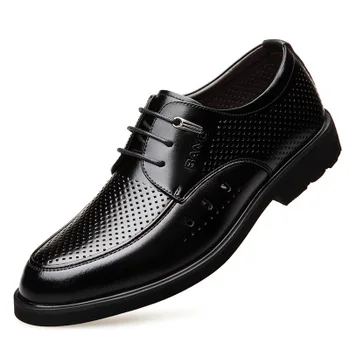 

0051 Summer New Men's Youth Business Formal Hollow-out Leather Shoes Men's Leather Permeable Men's Shoes