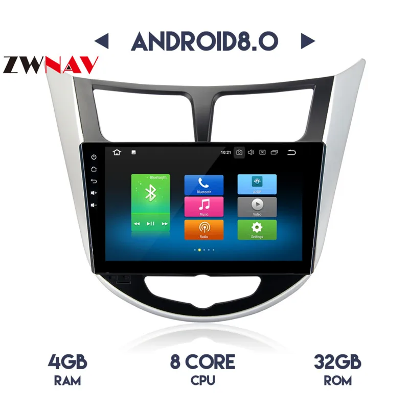 Best 9 Inch Octa Core Android 8.0 Car Player GPS Navi For Hyundai Verna I25 2011-2017 No DVD Multimedia Stereo Car Radio Headunit 12