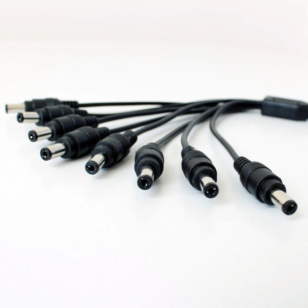 

High Speed 8-Way 1 Female to 8 Male CCTV Power Splitter Cable Hub for Camera DVR Security Kit