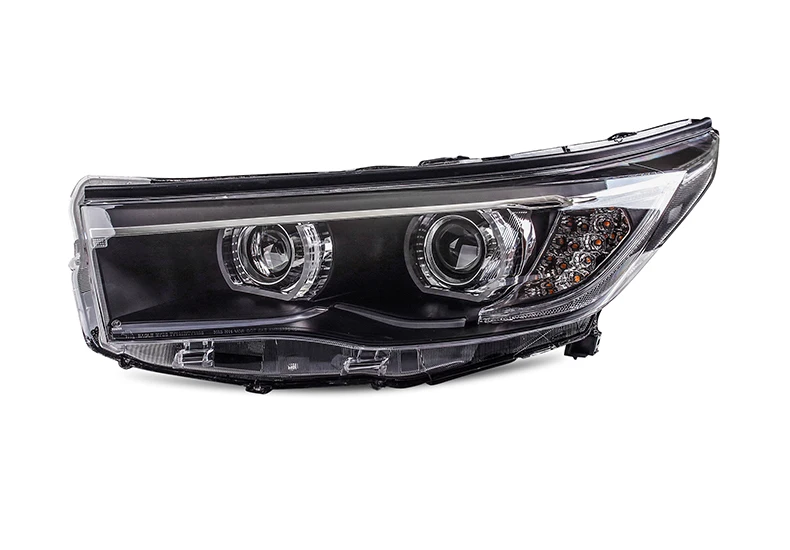 Высококачественный чехол для автомобиля Toyota Highlander Highlander фары светодиодный DRL Объектив двойной луч HID