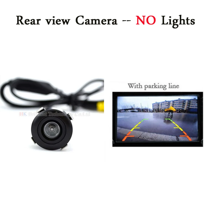Koorinwoo, автомобильная парковочная камера, фронтальная камера, Автомобильная камера заднего вида, Автомобильная камера заднего вида, Видео система, ночное видение, фары для автомобиля - Название цвета: No lights Rearview