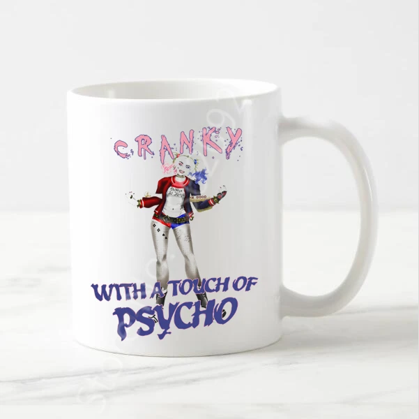 Новинка кружка Harley Quinn Cranky Psycho Tea кофейная забавные подарки для сестры мамы крутые