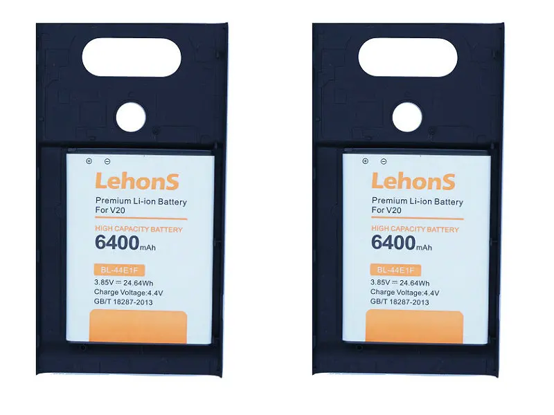 

LehonS 2pcs/lot 6400mAh BL-44E1F Extended Replacement Battery + 2x Back Cover Case For LG V20 VS995 US996 LS997 H990DS H910 H918