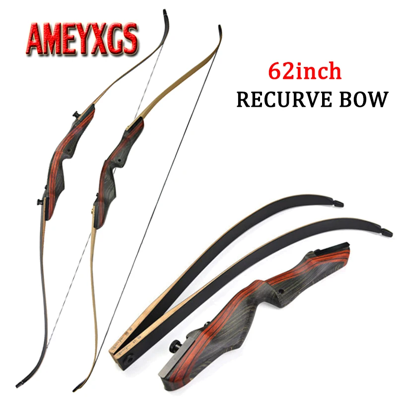 

1set 62" Archery 20-50lbs Recurve Bow Takedown Hunting Bow Right Hand Traditional Bow For Bow Arrows Hunting Shooting Practice