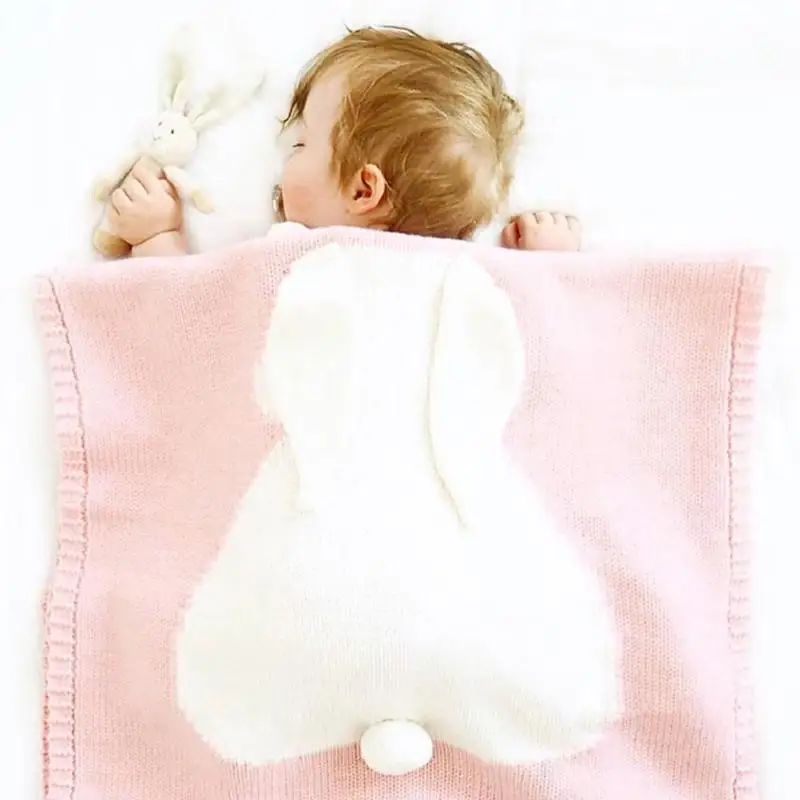 Милое детское одеяло s детское Кондиционер Одеяло детский вязанный плед sprouting кролик шерстяное одеяло детское удерживающее одеяло
