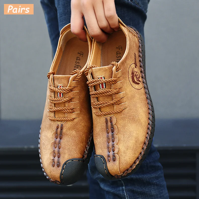 

2019 Handmade Leather Shoes Casual Men Shoes Fashion Men Flats Exquisite design Non-slip Comfortable Men Casual Shoes Loafers