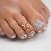 Grillz носок кольцо, бижутерия ручной работы Регулируемые кольца, золотое покрытие/925 серебряный 15 мм обруч кольца для Для женщин Boho ног Ювелирные изделия