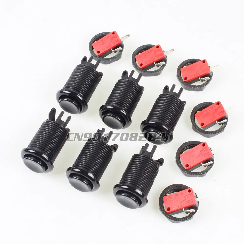 

6x 30mm Longer Happ Style Push buttons with Micro Switch for Arcade joystick diy kits PC games