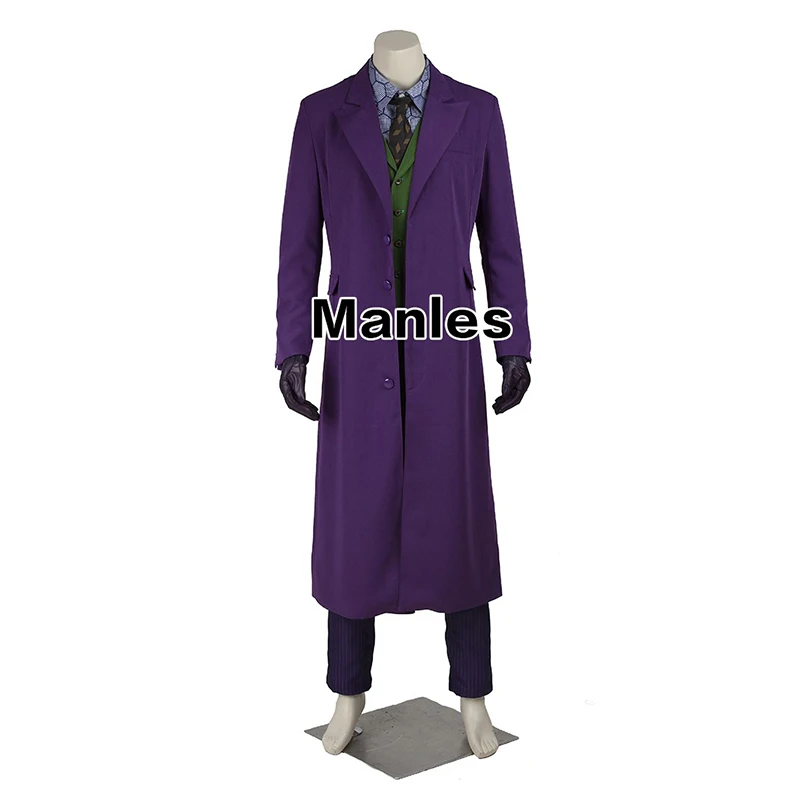 Batman Joker Cosplay Costume Batman The Dark Knight Joker Coat Shirt Pants Halloween Cosplay Costume Purple Jacket Movie Hero