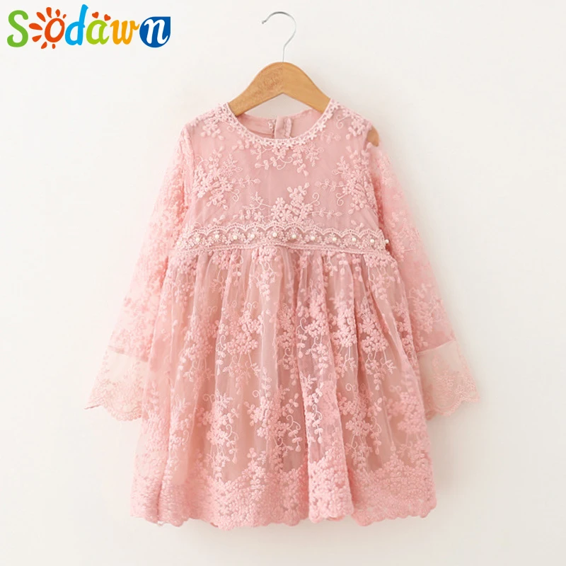 Sodawn 2018 Spring Summer Girls Dress Embroidered Girls Pearl Yarn Dress For...