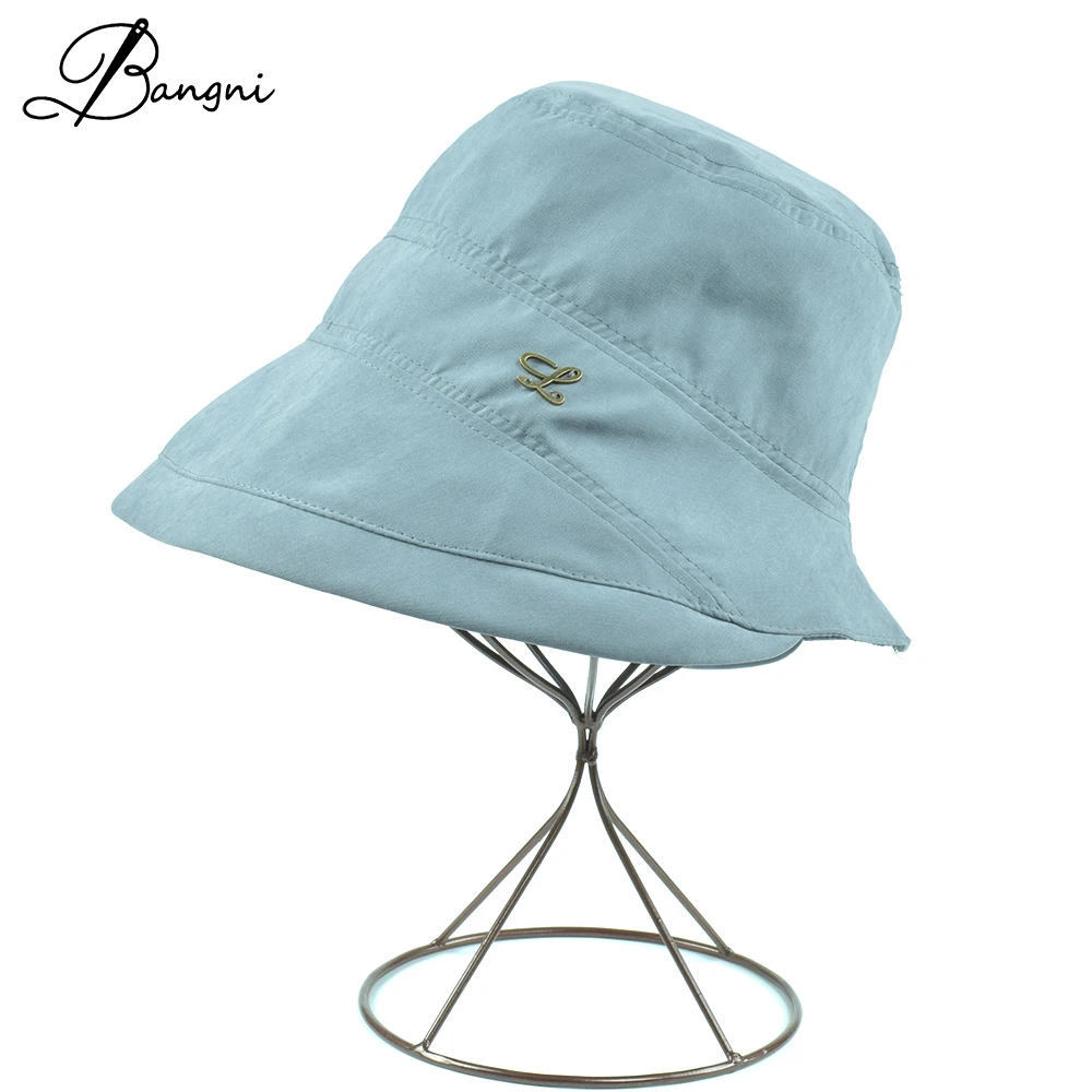 Summer Plain Solid Bucket Hats Men Packable Outdoor Activities Fishing