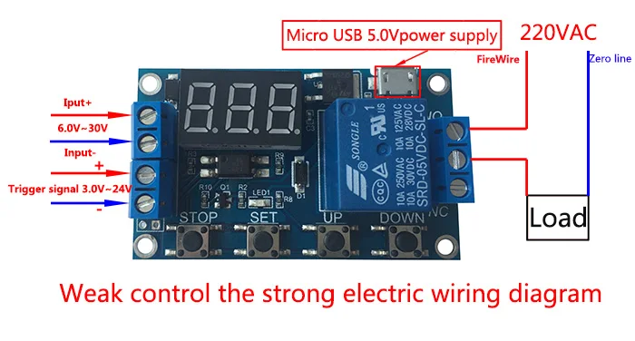 С источником питания от постоянного тока, 6 V-30 V 1 канал 5v светодиодный дисплейный модуль автоматизации таймер задержки цикла реле Управление на переключатель включения/выключения выдержкой времени цикла 999 минут