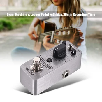 

MOOER Loop Drum Machine Looper Pedal 3 Modes Effect Monoblock, 20 Minutes Recording Time Tap Tempo TrueBypass Full Metal Housing