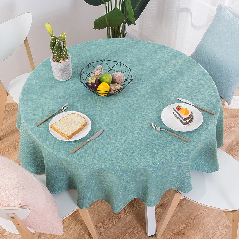  RZCortinas Table Cloth Round Wedding Party Table Cover Cotton Linen Tablecloth Nordic Tea Coffee Ta