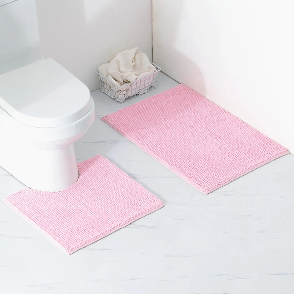 Pink 2 шт. коврики из микрофибры напольное покрытие «шенилль» ковер Мягкий моющийся коврик для ванной комнаты столовая домашняя для спальни лестницы Противоскользящий ковер - Цвет: Pink