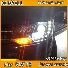 KOWELL автомобильный Стайлинг для VW Multivan T5 фары светодиодный 2010- фары DRL Объектив Двойной Луч Биксенон HID автомобильные аксессуары