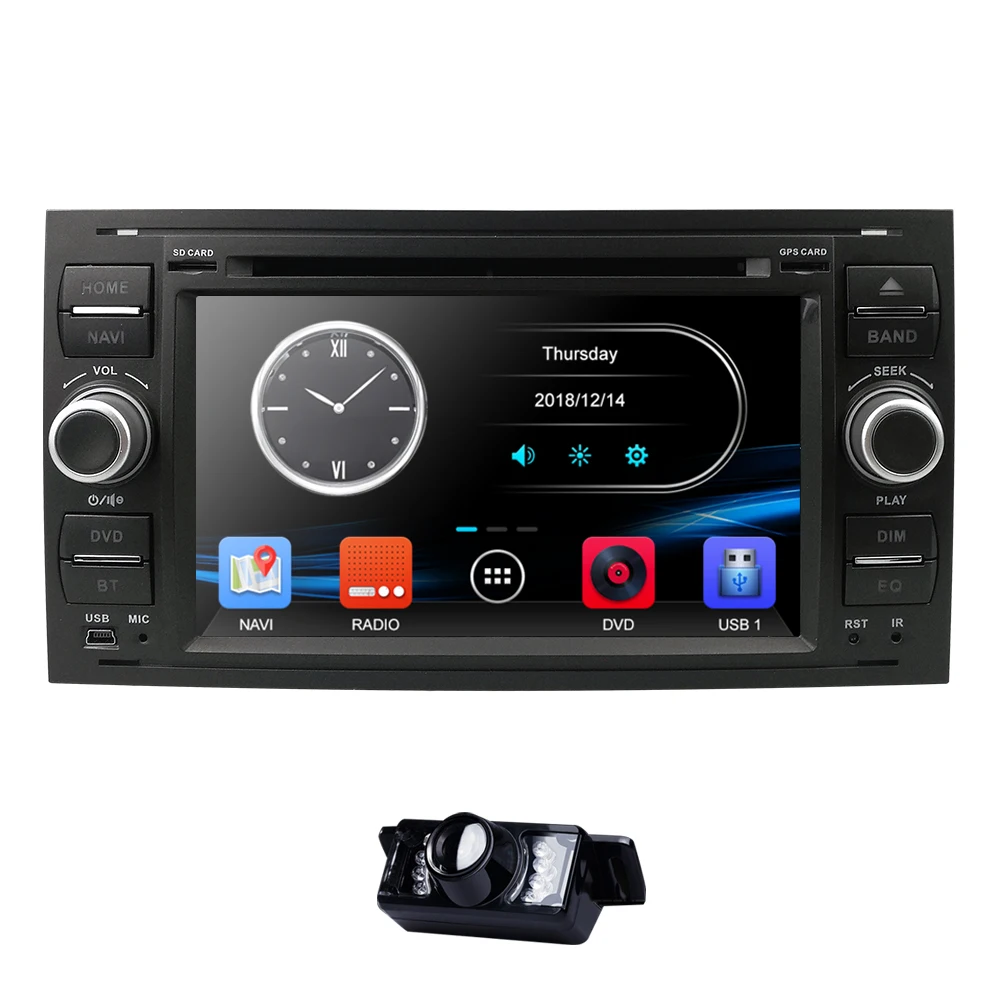 Flash Deal 2 Din 7 inch Car DVD Player For Ford Focus 2 S-Max C-Max Mondeo 4 Galaxy Kuga GPS Multimedia Monitor RDS BT DVB-T Free camera 4