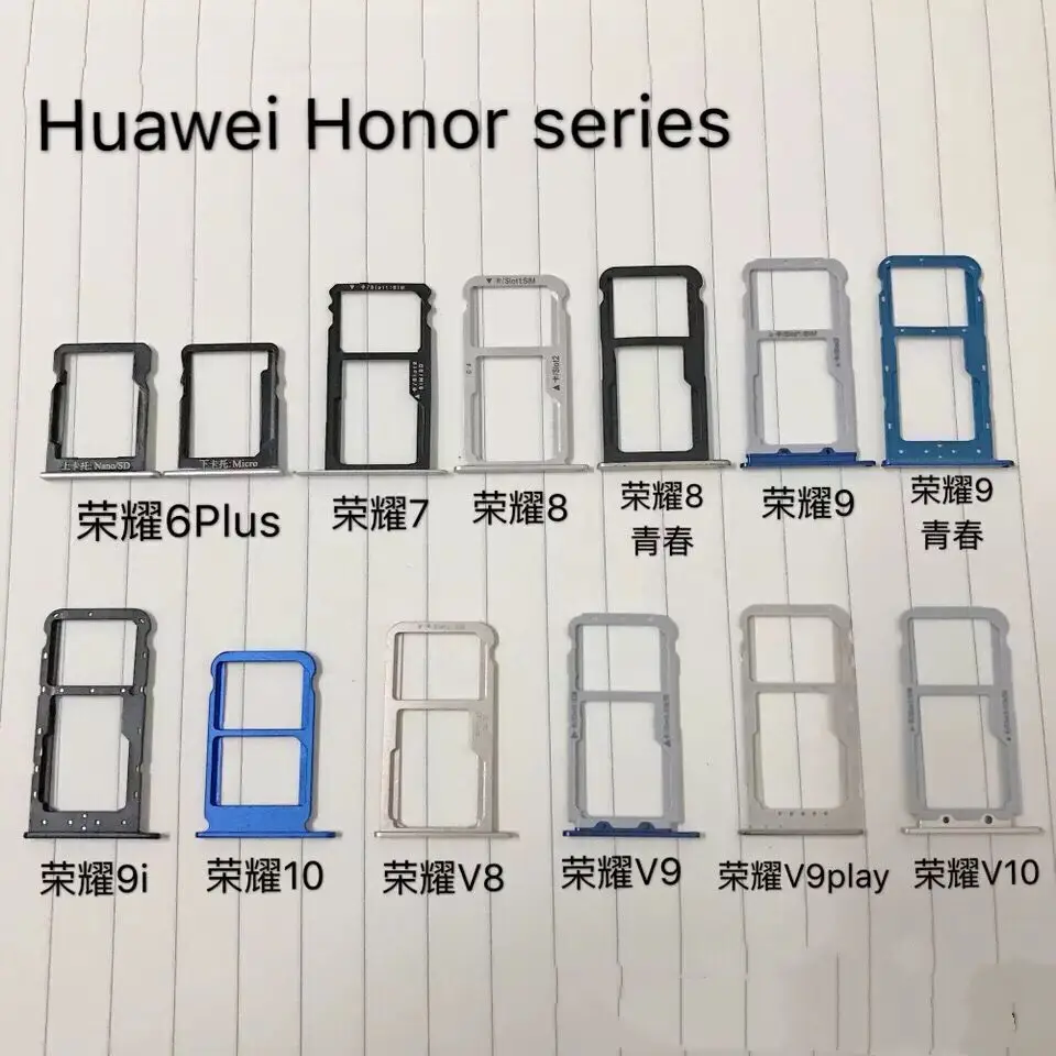 Переходник для Honor 6/6plus 7/8/9/9i/10/V8/V9play/V10 разъем двух SIM карт TF SD держатель памяти