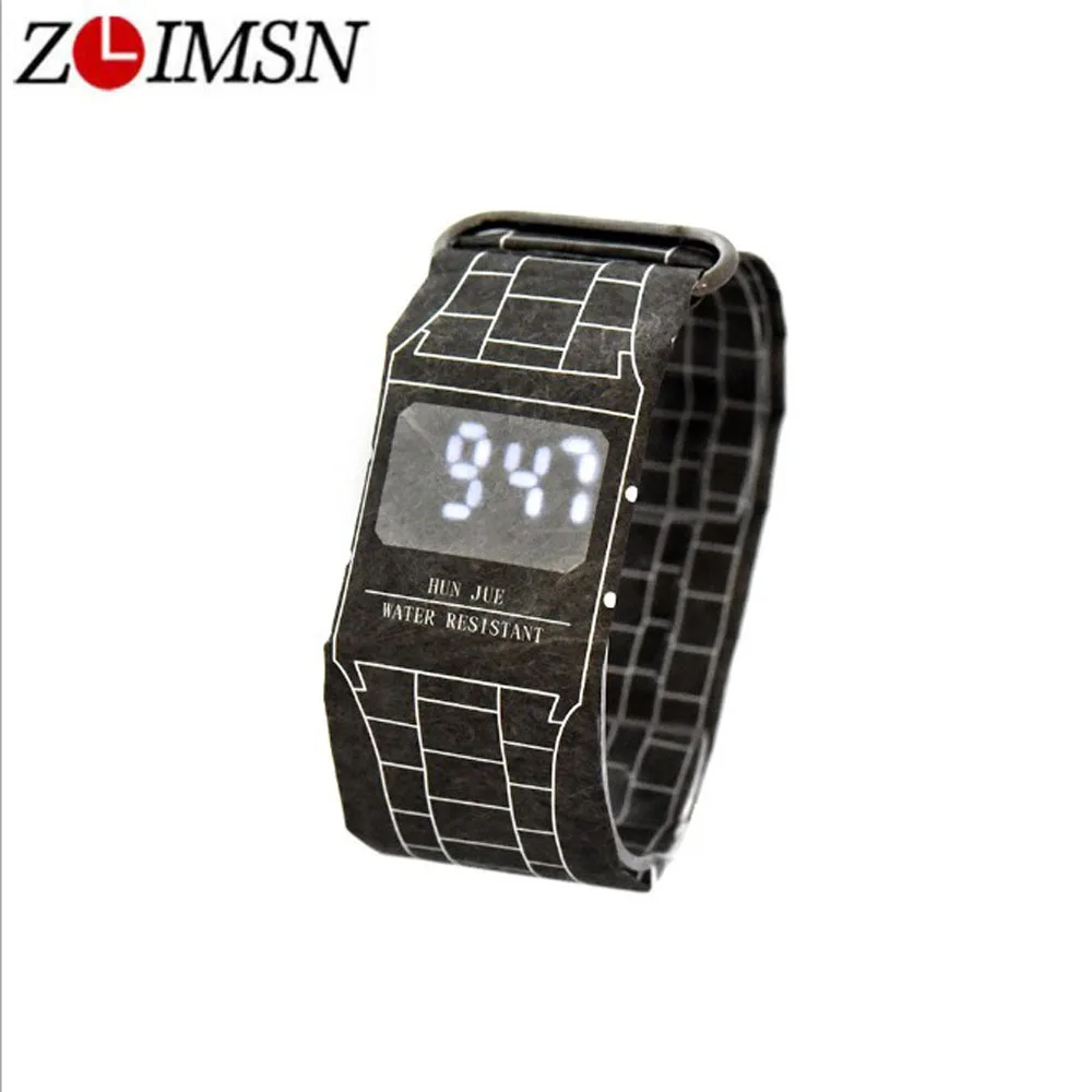 

ZLIMSN New Creative Personality LED Display Boy Girl Student Paper Strap Digital Sports Magnet Closure Watchs Variety Of Styles