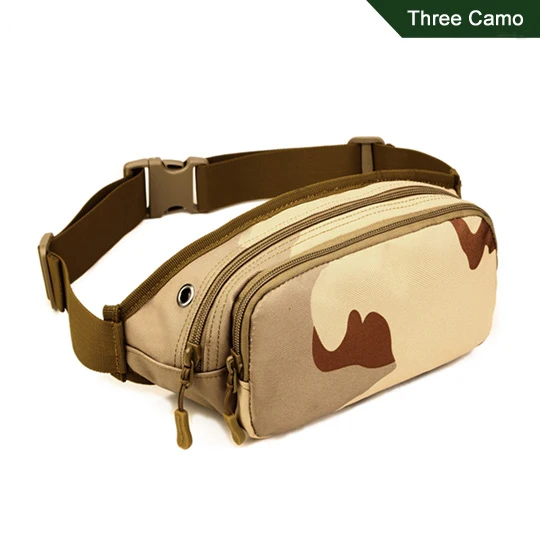 Водонепроницаемая нейлоновая поясная сумка унисекс, тактическая поясная сумка для мужчин и женщин, военная хип-посылка для iphone, кошелек, поясная сумка - Цвет: Three Camo