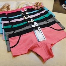 Calcinha boxer feminina de algodão, 3, sexy, roupa íntima para mulheres, plus size, estampa kawaii, meninas, meninos, curta, pçs/lote