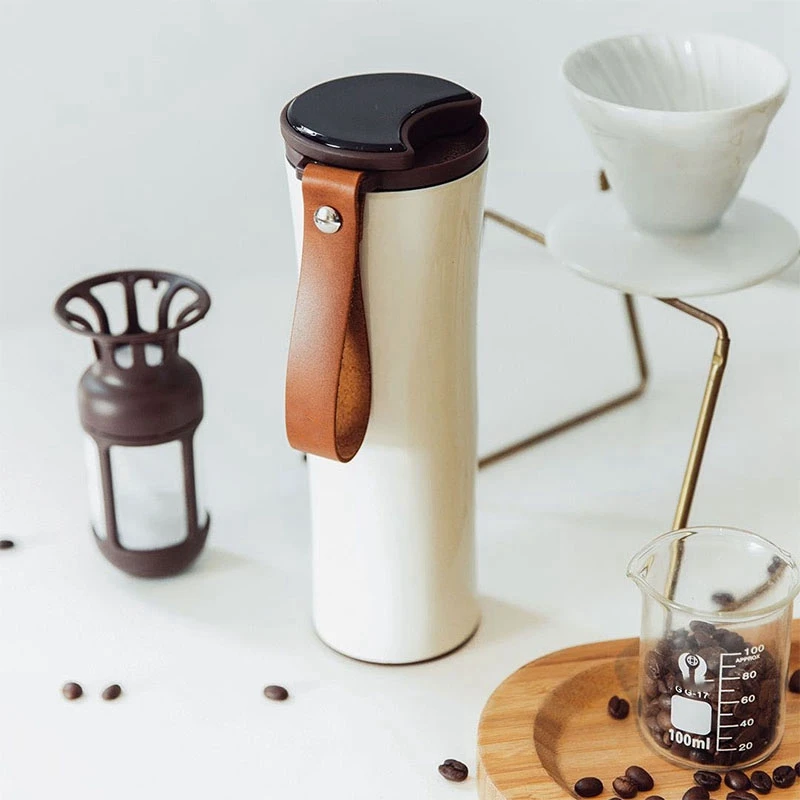 HOT Smart Coffee Cup Travel Mug Stainless Steel With Led Press Screen Temperature Display 430Ml Portable
