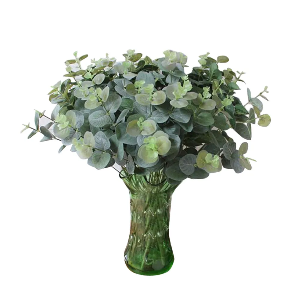 

2019 Hot Artificial Fake Leaf Eucalyptus Leave Simulation Leaves Wedding Party Home Decor Room garden decoration high quality