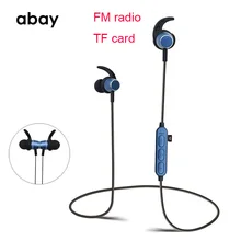 Bluetooth wireless Hifi Bass Earphone with Mic TF sd Card FM radio sports headphones Headset Earbuds