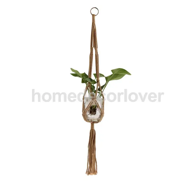 4 Leg Macrame Cotton Rope Plant Holders Flower Pot Hanger Basket Garden Home Decoration 90cm
