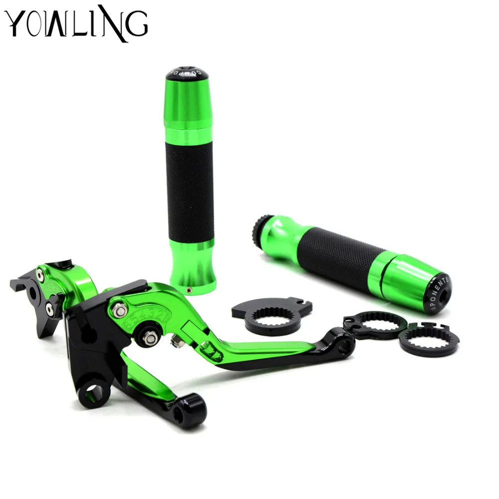 

motorcycle handlebar handle bar grips brake clutch levers For Kawasaki ninja zx6r zx9r zx12r z800 z1000 z750 Z250 ER6N/F z900