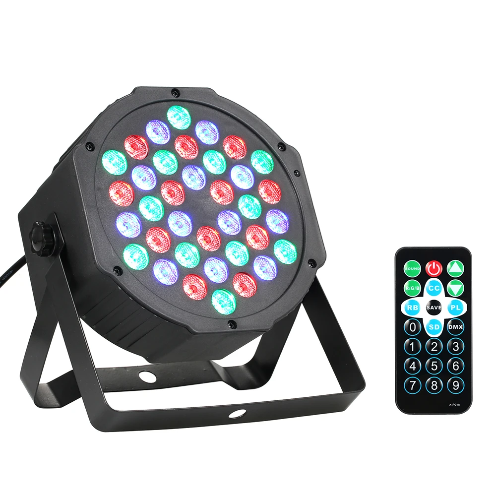 

DMX512 Sound Activation Stage Light 36LED 36W 7Channel Remote Control PAR Light RGB Wash Effect Stage Lamp Party DJ Bar Club