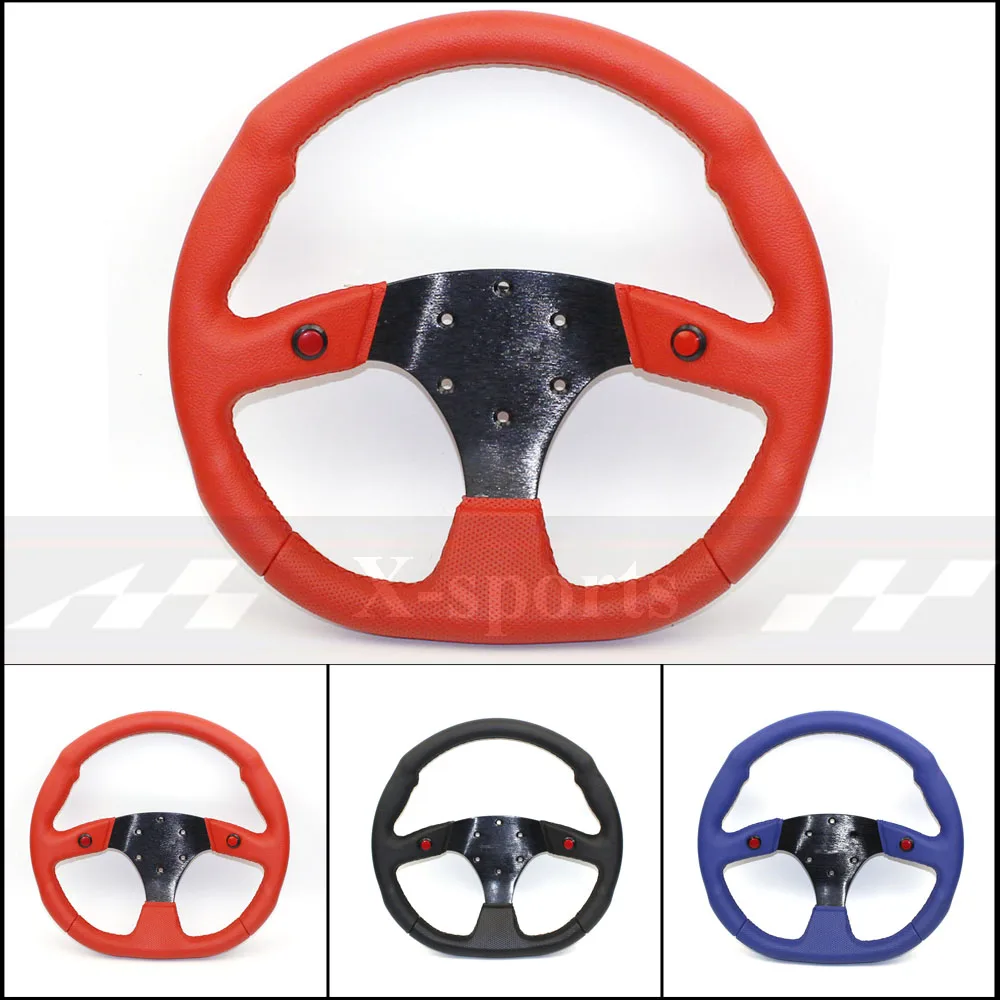 

SP car Sport steering wheel racing type High quality universal 14inches 350MM Aluminum PVC 3 colors black Red blue