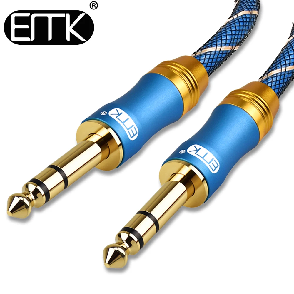 Emk 6.35 Millimetri 1/4 "Trs A 6.35 Millimetri 1/4" Trs Stereo Bilanciato Cavo Audio, 6.35 6.3 6.5 Martinetti Maschio A Maschio 5M 10M 15M