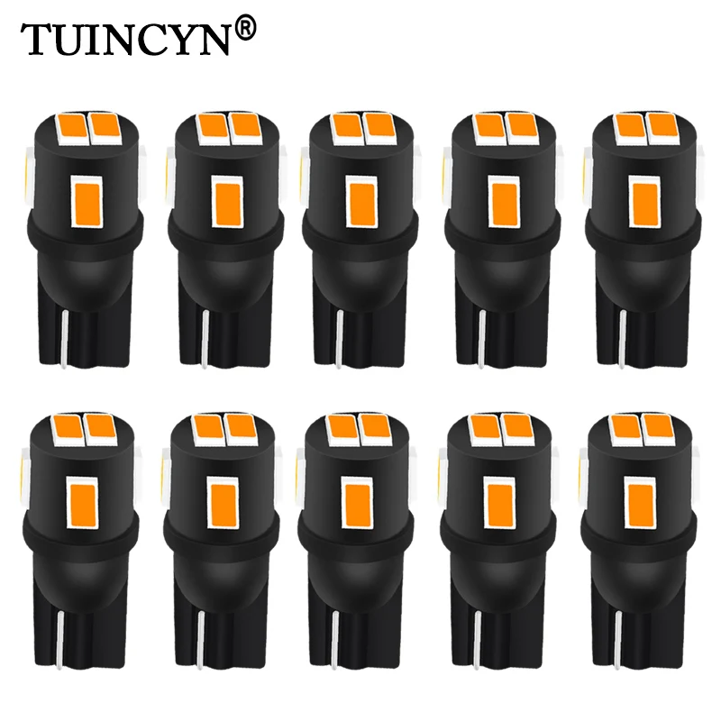 

TUINCYN 10Pcs W5W LED T10 LED Bulbs Orange Red Car Lights 194 168 Interior Lamp License Plate Bulb Reading Wedge Dome Lamp Amber
