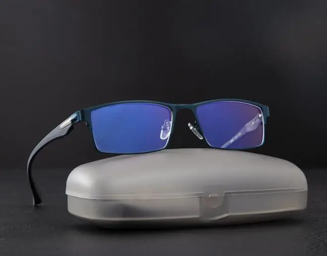 Анти синий свет блокирующий фильтр уменьшает цифровой глаз штамм ясно регулярные компьютерных игр Титан очки улучшить комфорт - Цвет оправы: blue