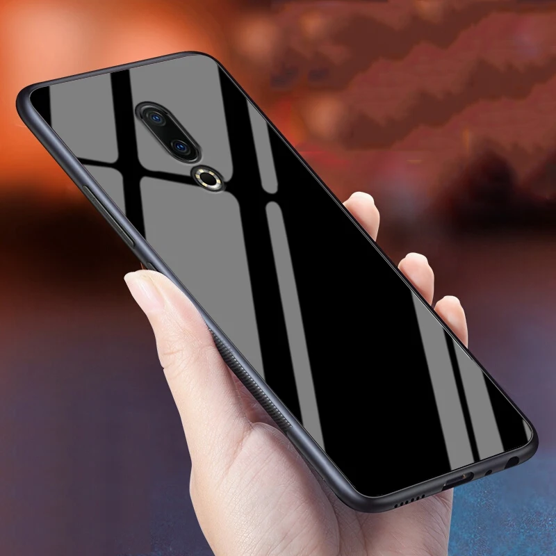 Global Cover For Meizu 16th/16th Plus Glass Case Luxury silicone Soft Frame+Glass Black Cases Accessory On 16 th Fundas | Мобильные
