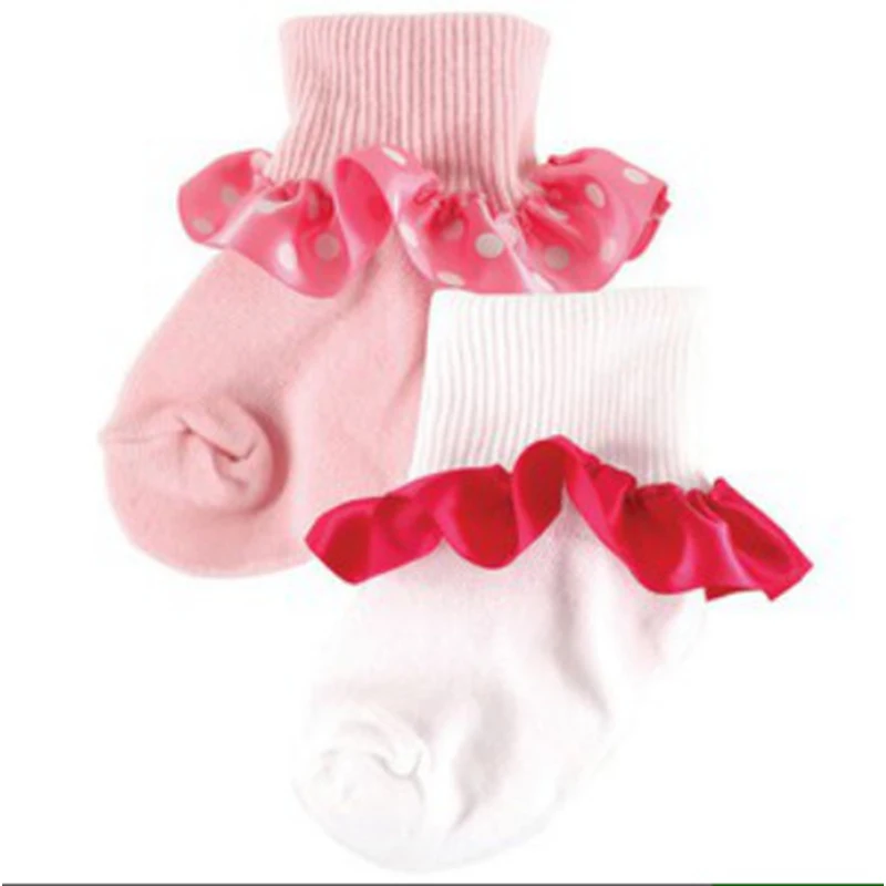 Luvable Friends 2 Pack Детские носки Красивые манжеты кружевной отделкой ребенок Girl для 0 36