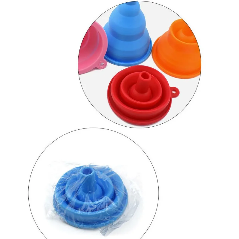 

Mini Foldable Funnel Silicone Collapsible Funnel Folding Portable Funnels Hands-Free Household Car Oil Tools