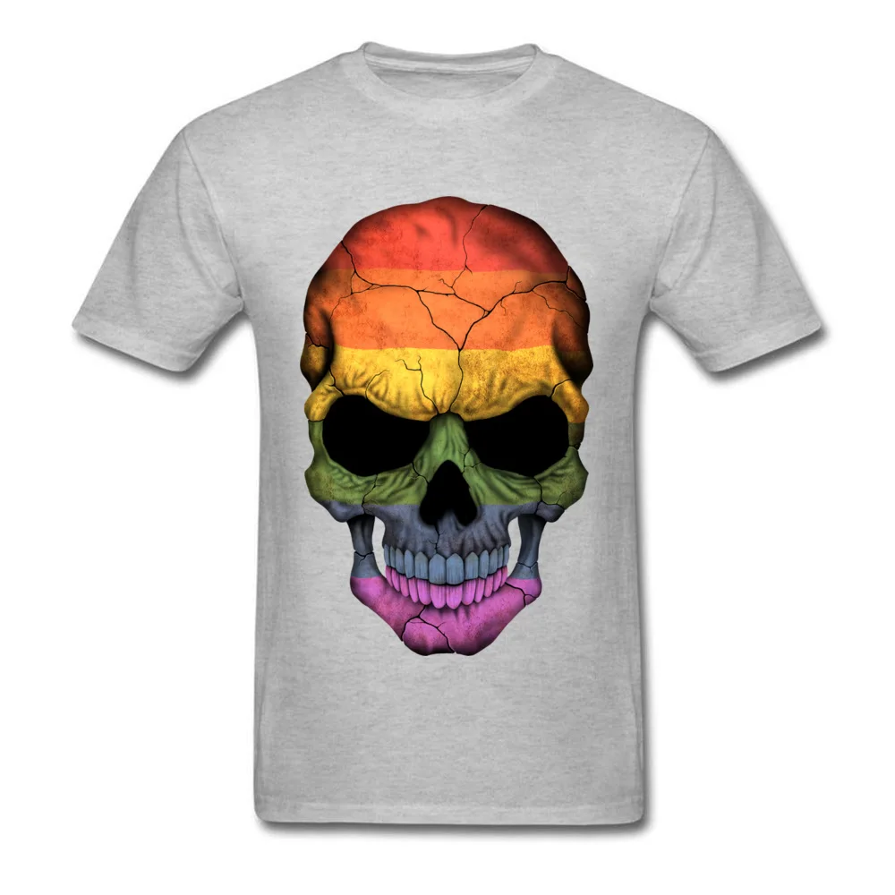 Gay Pride Rainbow Flag Skull_grey