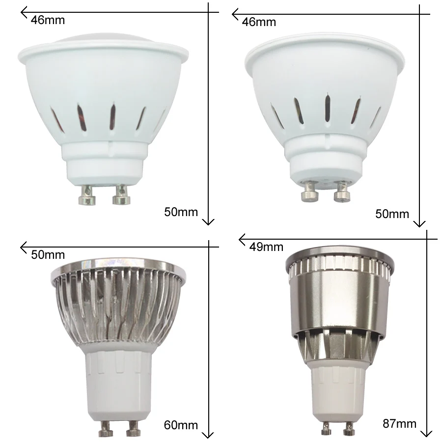 Gu10 punktowe reflektory Led 2W 3W 5W SMD2835 podstawa lampy 9W 12W 15W lampa Cob Led AC 110V 220V 240V żarówka Led ciepłe zimne białe światło Led