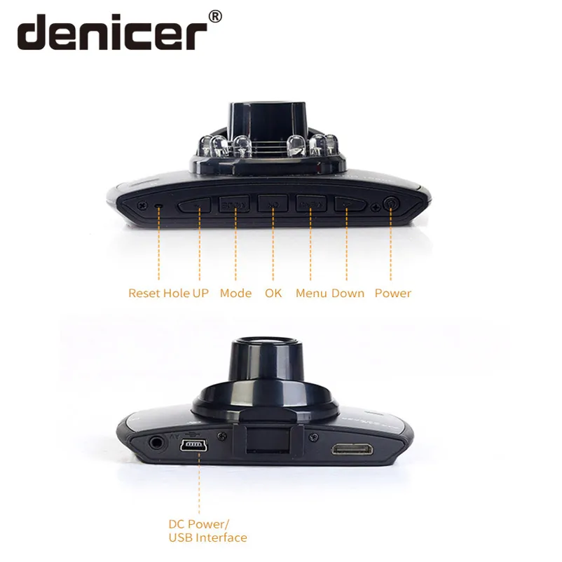 Denicer Dash Cam Full HD 1080P Автомобильная камера 2 7 дюймовый экран Автомобильный
