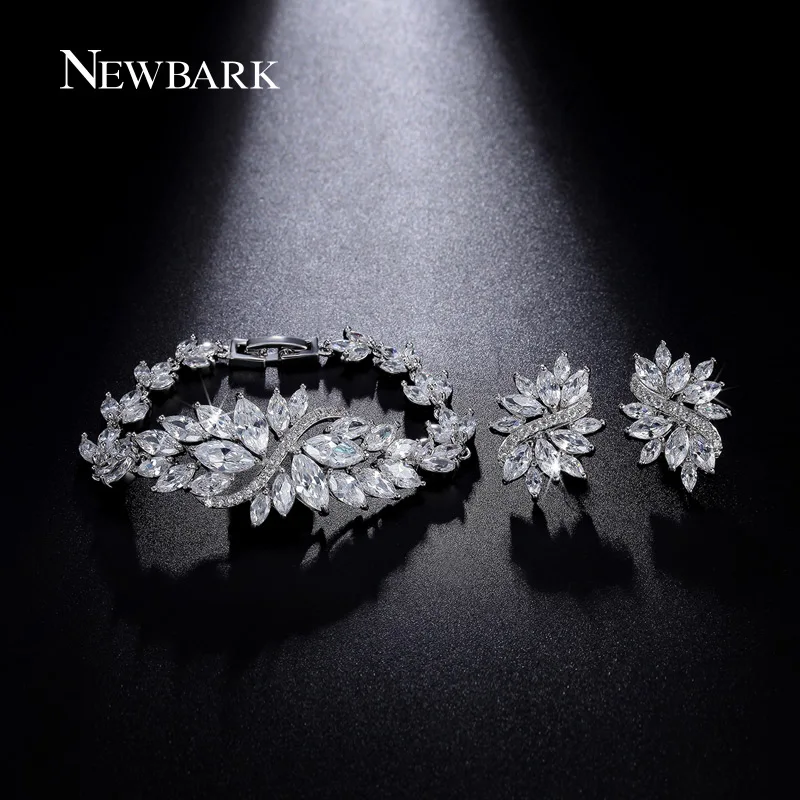 font b NEWBARK b font Lush Leaves Design font b Bracelet b font With Earrings