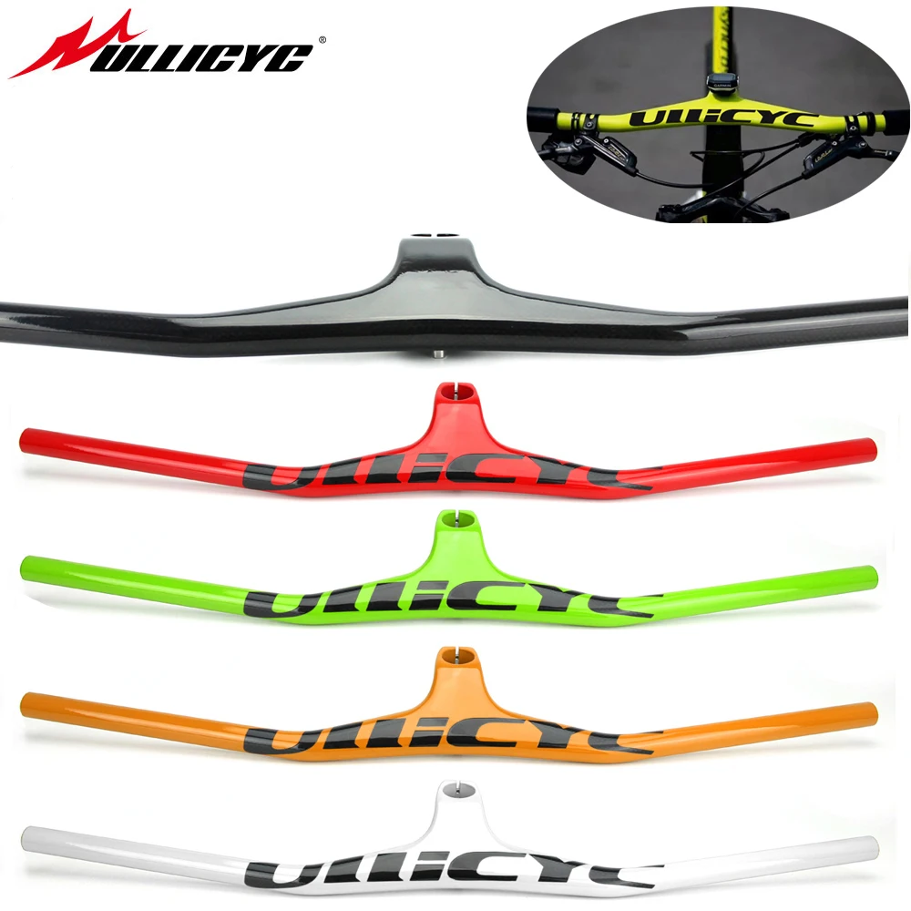 

Ullicyc 2019MTB Bicycle Riser -17 degree One-shaped Integrated Handlebar With Stem 3K Black Gloss or Matte Carbon bike Handlebar