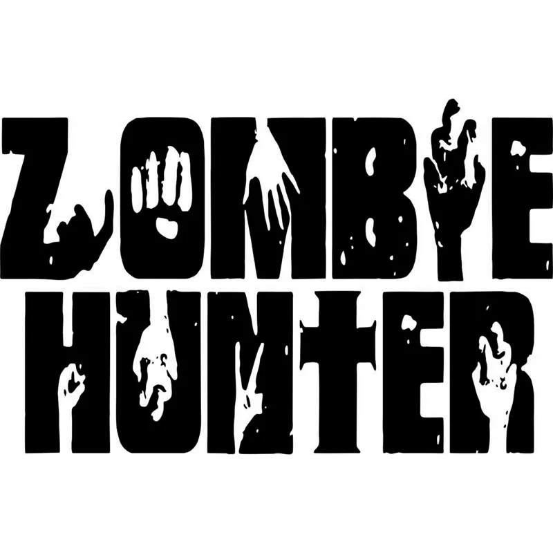 ZOMBIE SKULL HUNTER Vinyl Decal Sticker-6/" Wide White Color