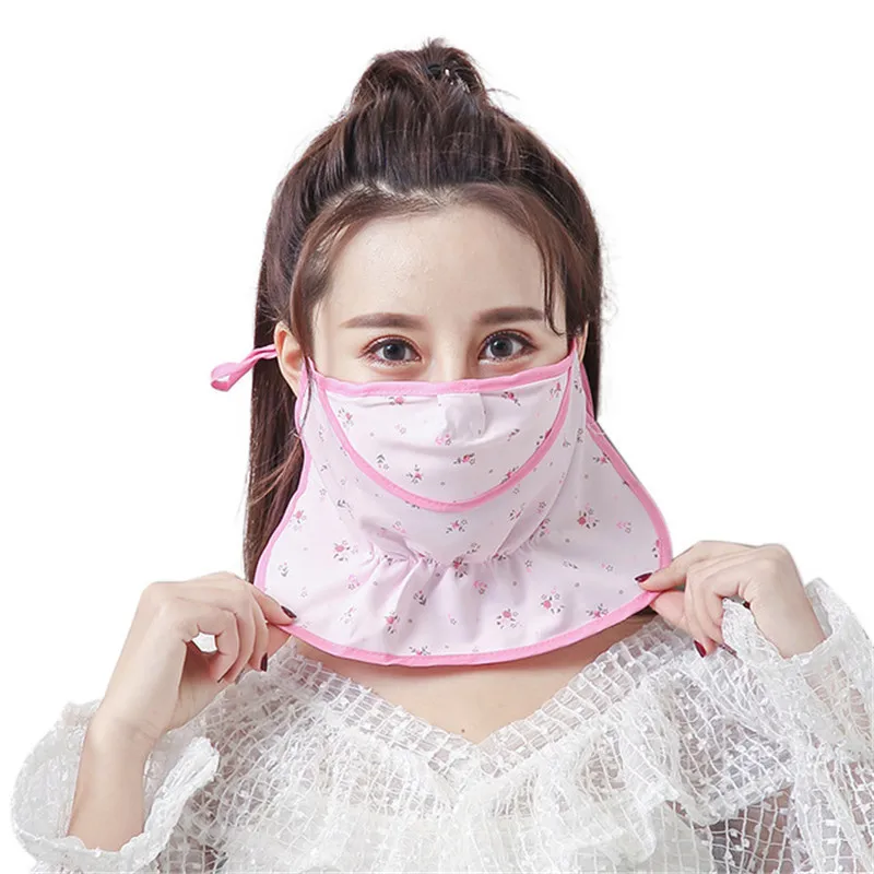 

Summer UV Ice Silk Printing Protection Neck Mask Breathable Riding Sunshade Sun Mask