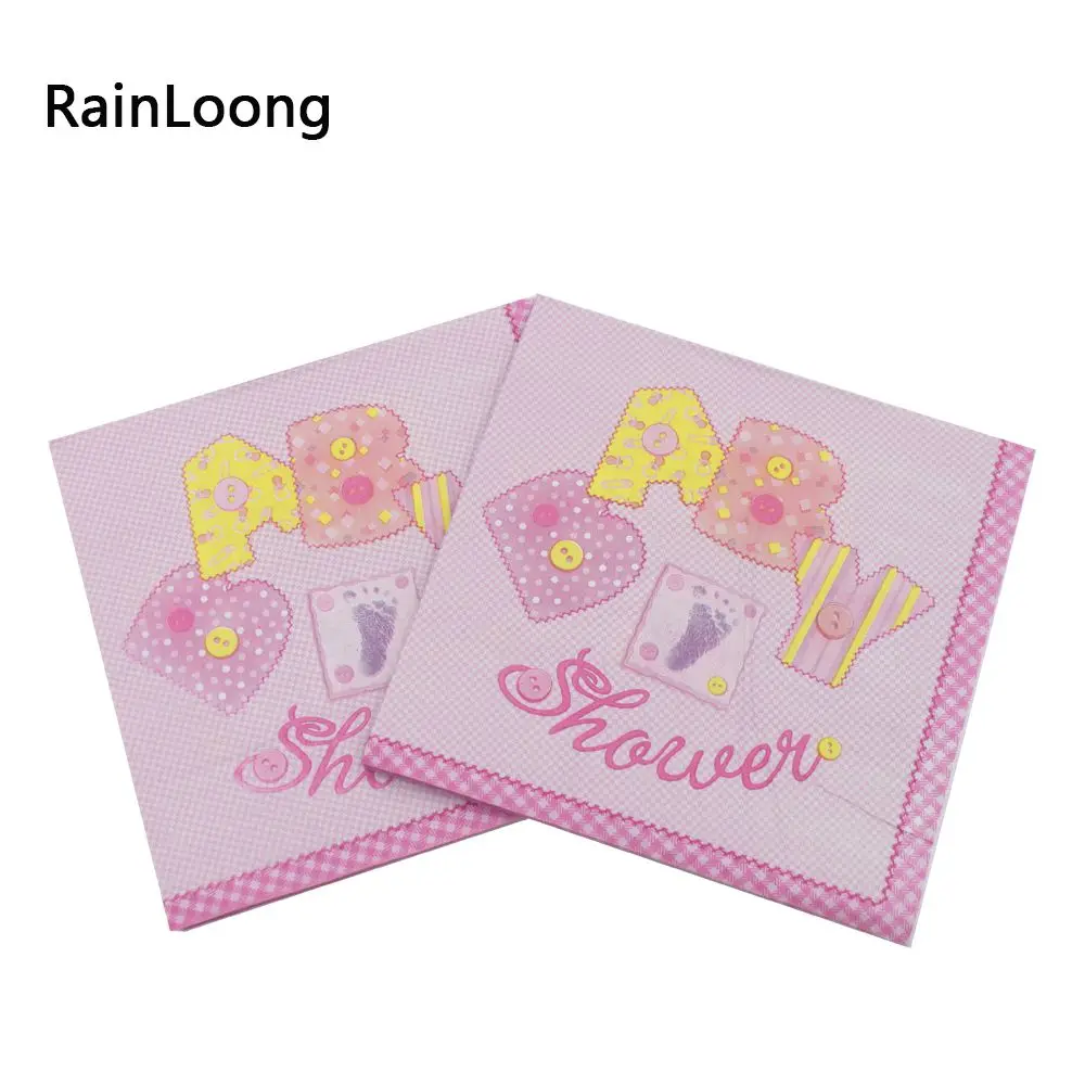 [Rainloong] Baby Shower Бумага салфетка для мальчика и девочки, Пол раскрыть вечерние ткани украшение для салфеток салфетки 33*33 см 1 упак./лот - Цвет: Многоцветный