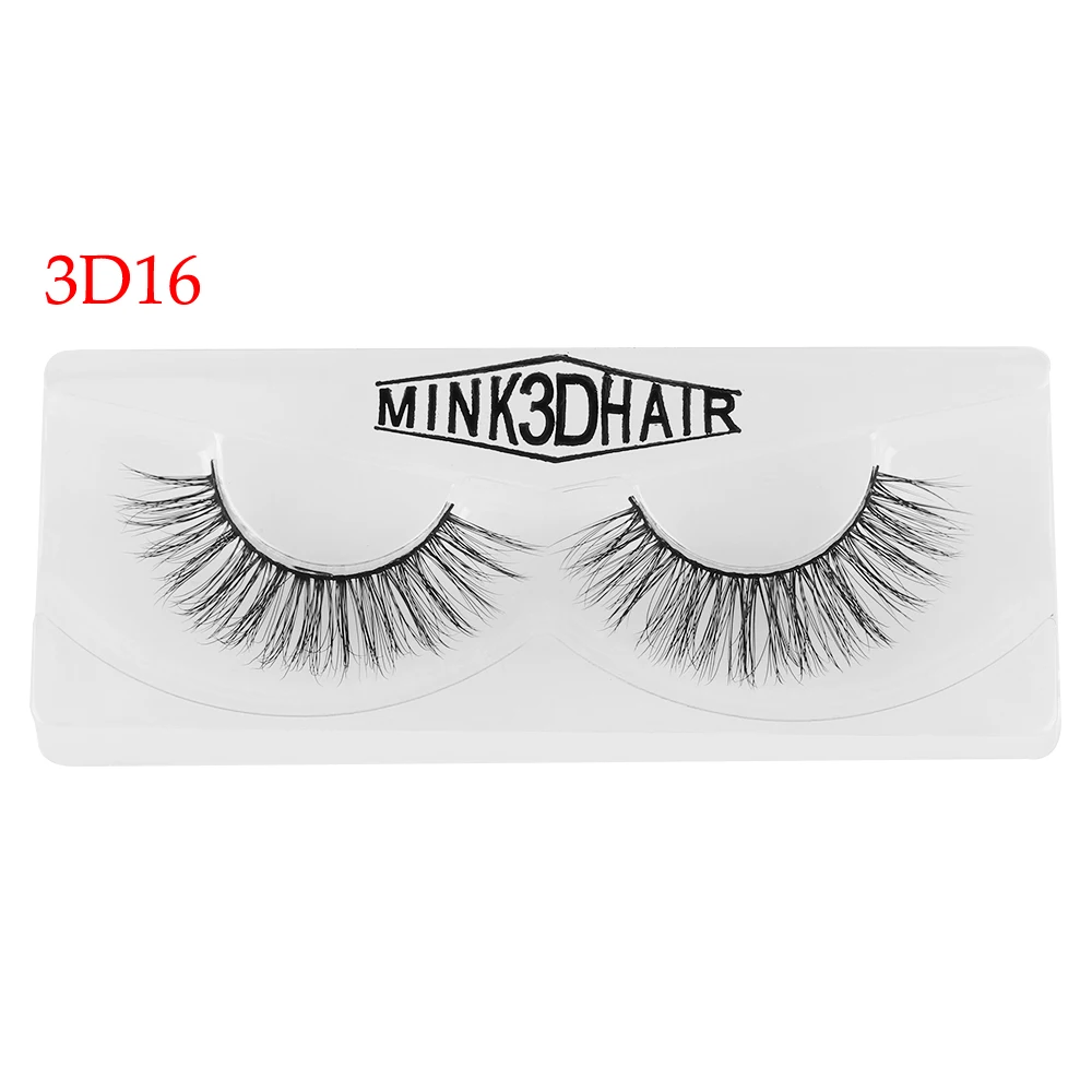 1 Pair 3D Faux Mink Hair False Eyelashes Wispy Fluffy Natural Long Full Strip Lashes Extension Makeup Tool Handmade Cruelty-free - Цвет: 3D16